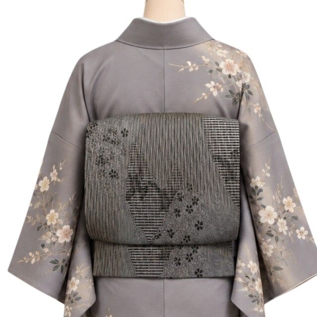 【美品・袋帯】斉藤三才 モノトーン 着物 正絹 全通 tomihisa“いま証される異才の真実”9652