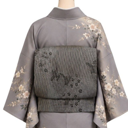 【美品・袋帯】斉藤三才 モノトーン 着物 正絹 全通 tomihisa“いま証される異才の真実”9652