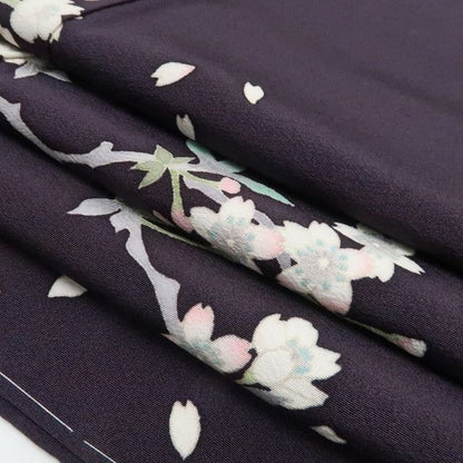 【新品・訪問着】本加賀友禅 橋本静華 落款 着物 正絹 仕付け糸付 tomihisa”ひらりと舞う夜桜の美しさ”9656