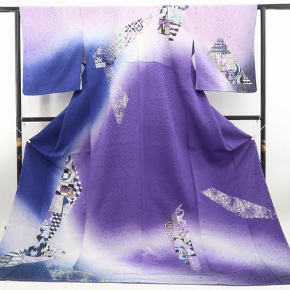 【新品・訪問着】岡山工芸 伊と幸 アートモダン 着物 正絹 仕付け糸付 希少トールサイズ tomihisa”アートモダンの個性を重ねて”9659