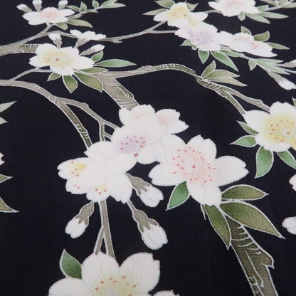 【新品・訪問着】手描き友禅 桜 着物 正絹 仕付け糸付 tomihisa”夜桜の気品をまとう手描き友禅”9661
