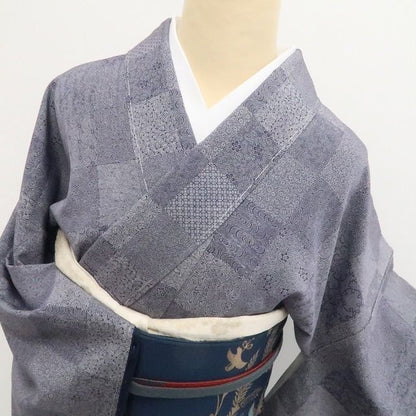 【新品・江戸小紋】寄せ柄 着物 正絹 仕付け糸付 tomihisa”近づくほどに楽しい寄せ柄の遊び心”9663