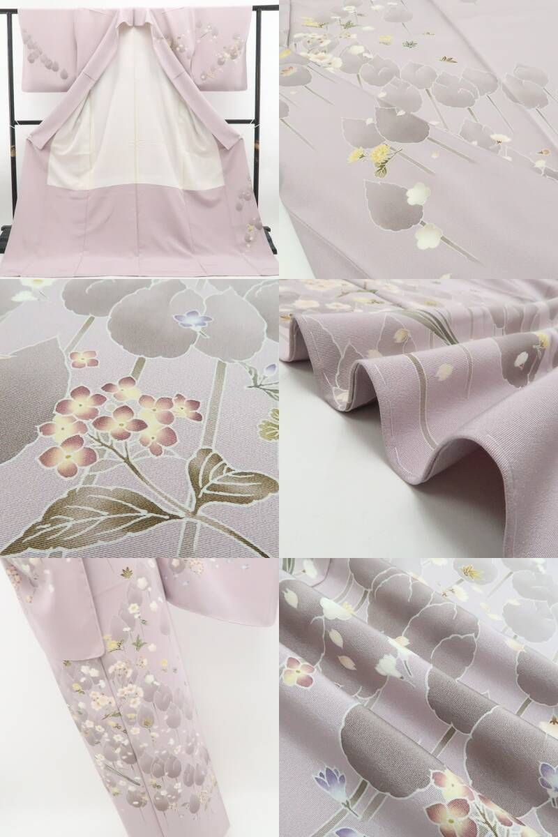【新品・訪問着】桜 落款 着物 正絹 仕付け糸付 作家物 tomihisa”柔らかな彩りに宿るモダンな個性と気品”9669