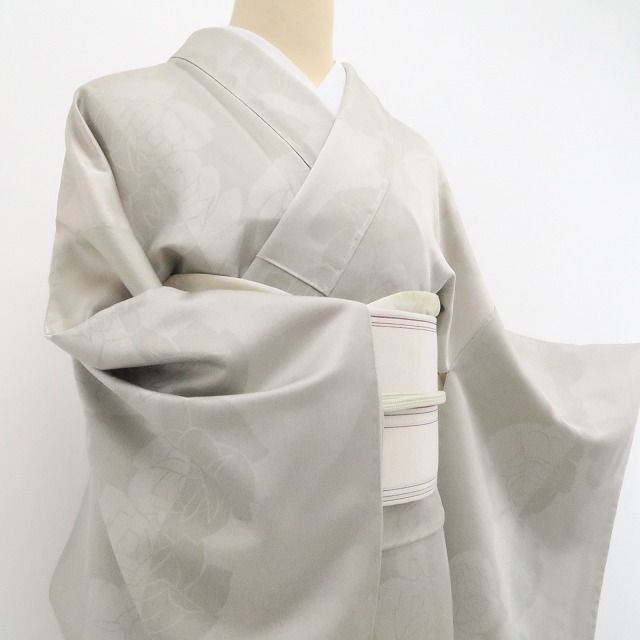 【小紋】薔薇 落款 着物 正絹 仕付け糸付 tomihisa”淑やかに纏う薔薇のエレガンス”9670