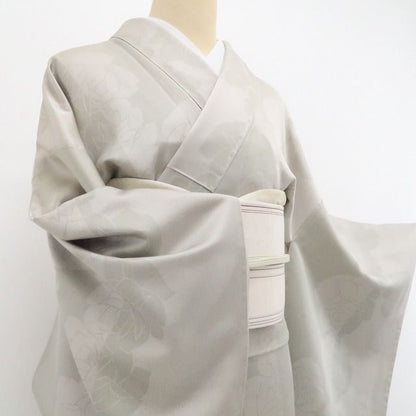 【小紋】薔薇 落款 着物 正絹 仕付け糸付 tomihisa”淑やかに纏う薔薇のエレガンス”9670