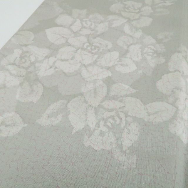 【小紋】薔薇 落款 着物 正絹 仕付け糸付 tomihisa”淑やかに纏う薔薇のエレガンス”9670