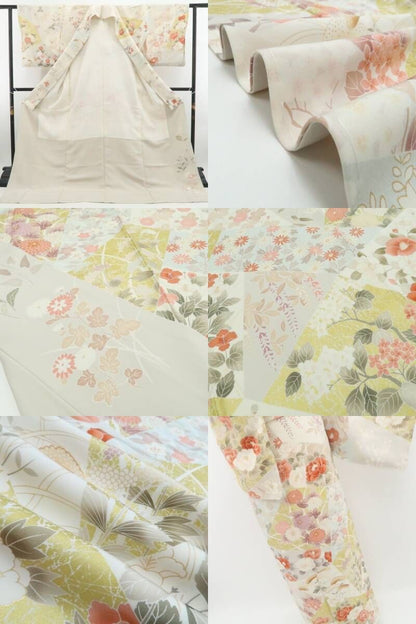 【新品・訪問着】金駒刺繍 着物 正絹 仕付け糸付 tomihisa”祝福の思いを届ける優美な花景色”9671