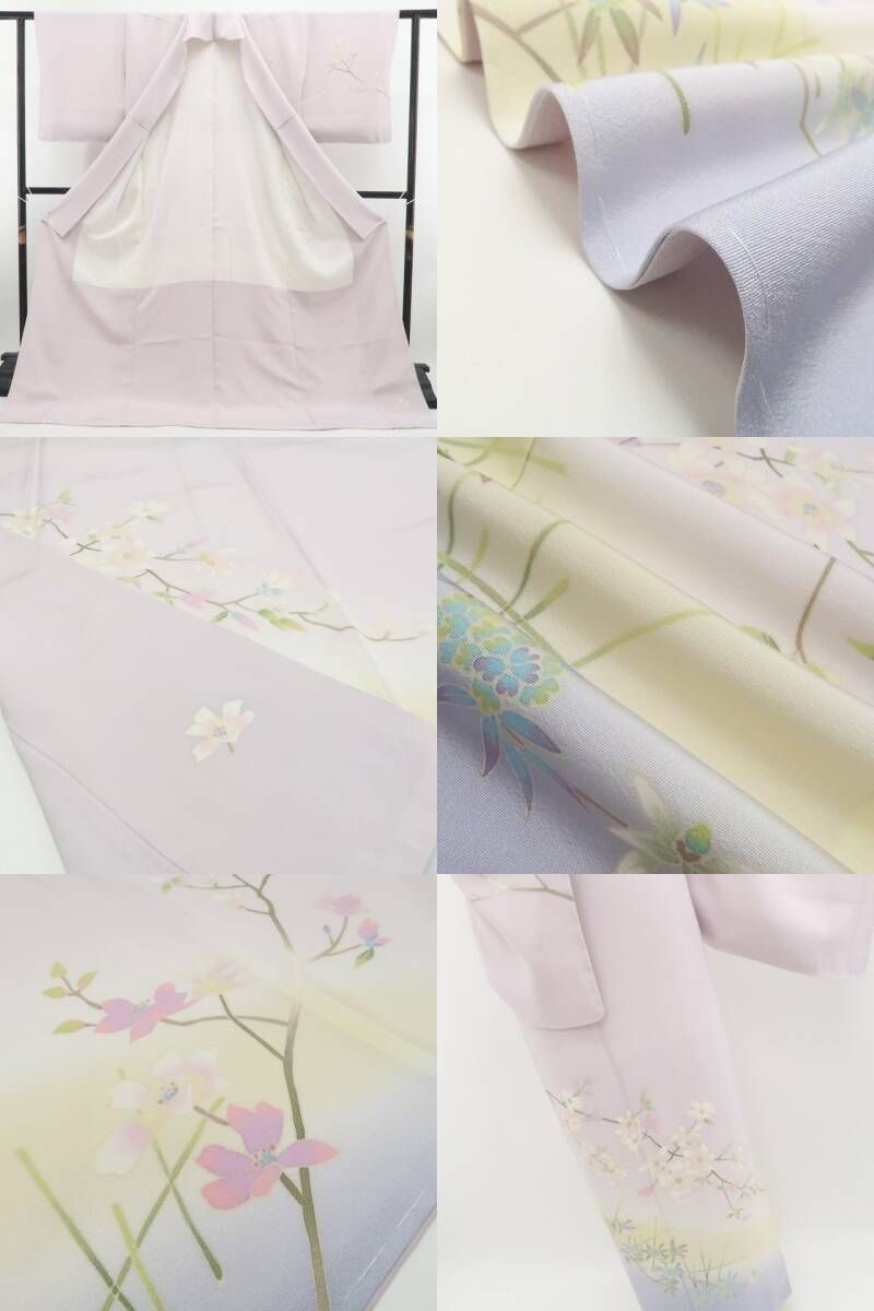 【新品・訪問着】本加賀友禅 稲手明仁 落款 着物 正絹 仕付け糸付 tomihisa”淑やかに自然の美しさを纏って”9672