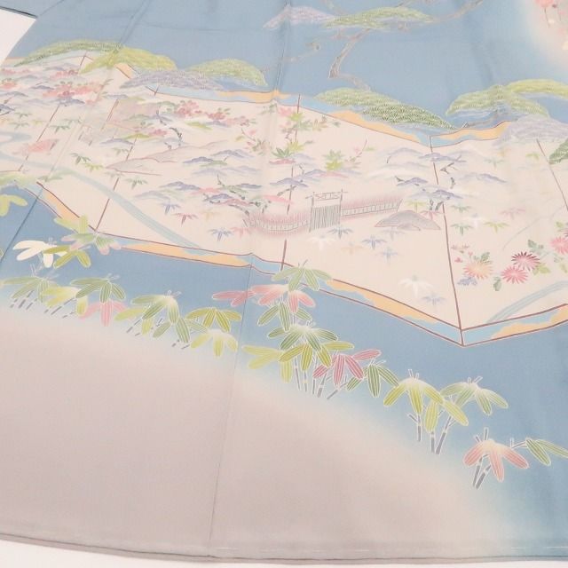 【未着用・訪問着】清染居 落款 上野街子 着物 正絹 仕付け糸付 tomihisa”自然美を纏って雅やかに華やぐ”9673