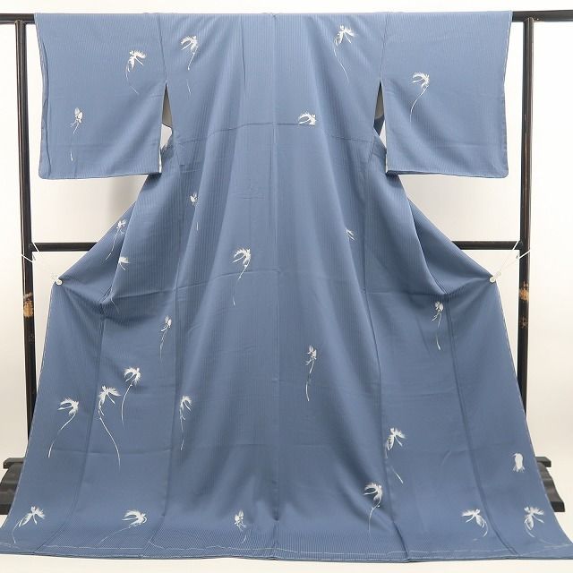 【新品・小紋】東京友禅 菅有鬼一 色紙付 着物 正絹 仕付け糸付 tomihisa”すっきりと粋にまとう白鷺の美しさ”9674