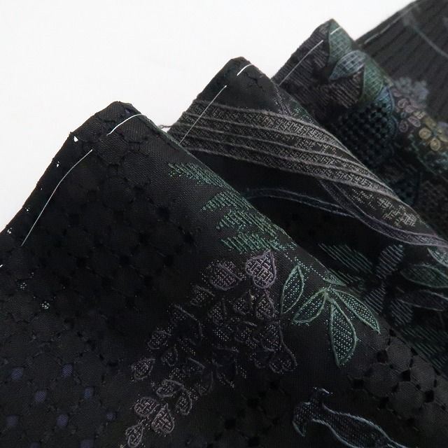 【美品・大島紬訪問着】岸上純平 落款 スワトウ刺繍 吉三郎 証紙付 着物 正絹 仕付け糸付 tomihisa“大人色のエレガンス”9677