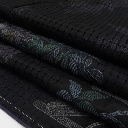 【美品・大島紬訪問着】岸上純平 落款 スワトウ刺繍 吉三郎 証紙付 着物 正絹 仕付け糸付 tomihisa“大人色のエレガンス”9677
