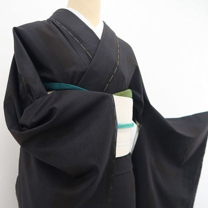 【新品・本場大島紬】銀座もとじ謹製 証紙付 着物 正絹 仕付け糸付 トールサイズtomihisa“自分らしさを彩るモダンな紬スタイル”9679