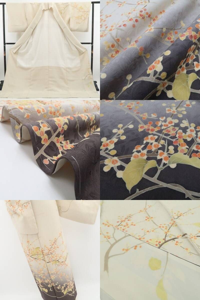 【新品・訪問着】秀美謹製 着物 正絹 仕付け糸付 tomihisa“季節の風に我が身を重ね香り映して想いを伝う”9682　