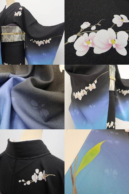 【新品・訪問着】胡蝶蘭 銀通し 着物 正絹 仕付け糸付 tomihisa“染め美しく我が身を照らし輝き満ちて華となる”9685