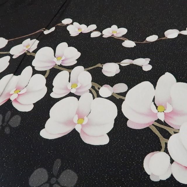 【新品・訪問着】胡蝶蘭 銀通し 着物 正絹 仕付け糸付 tomihisa“染め美しく我が身を照らし輝き満ちて華となる”9685