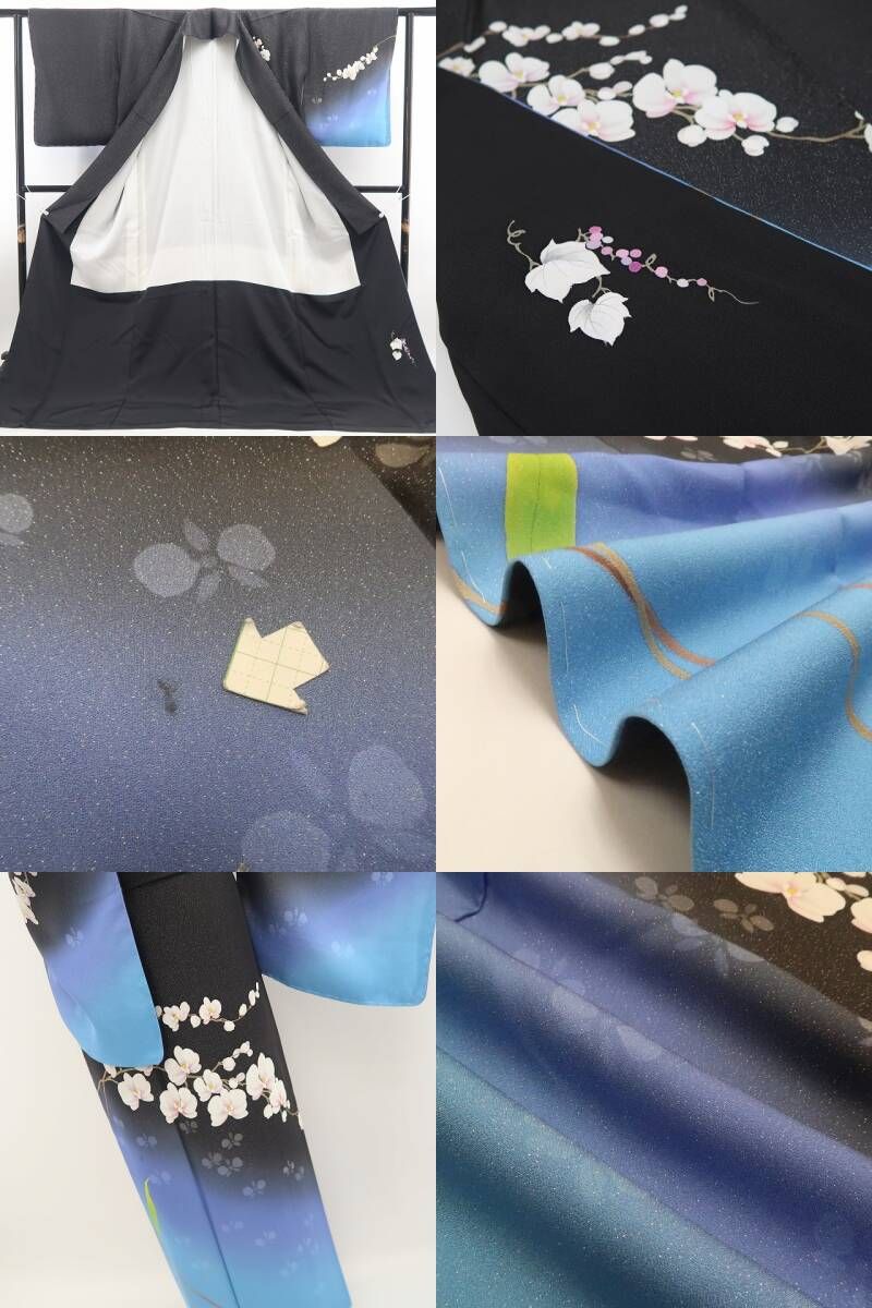 【新品・訪問着】胡蝶蘭 銀通し 着物 正絹 仕付け糸付 tomihisa“染め美しく我が身を照らし輝き満ちて華となる”9685