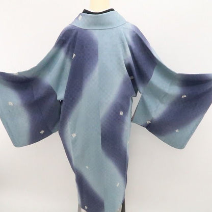 【新品・道中着】源氏香 着物 正絹 ロング丈 仕付け糸付 tomihisa“熱き思いを胸に抱き香を湛えて染め出づる”9688