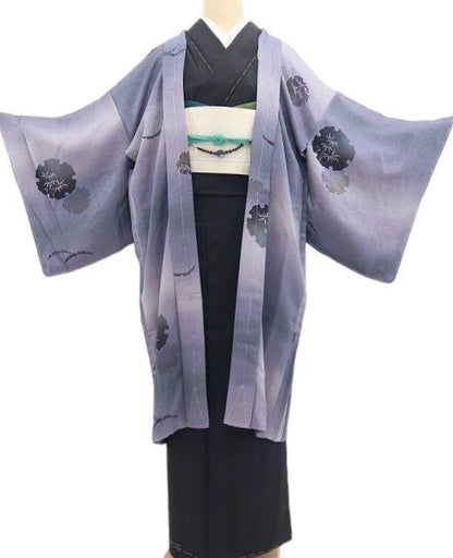 【新品・長羽織】雪輪 着物 正絹 ロング丈 仕付け糸付 tomihisa“今も昔も変わらぬ風情…忘れられない雪輪の記憶”9689