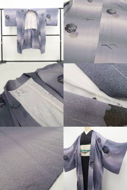 【新品・長羽織】雪輪 着物 正絹 ロング丈 仕付け糸付 tomihisa“今も昔も変わらぬ風情…忘れられない雪輪の記憶”9689