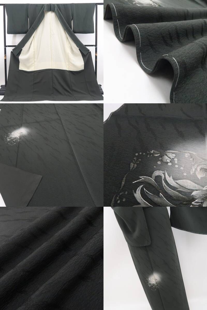 【新品・付下げ】銀花仙 着物 正絹 仕付け糸付 tomihisa”静けさの中に咲くひとひらの華”9690
