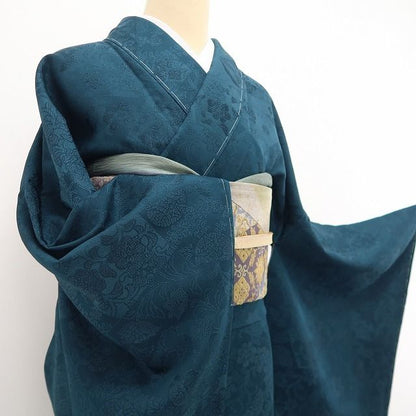 【新品・色無地】前田仁仙 落款 更紗 希少トールサイズ 着物 正絹 仕付け糸付 tomihisa”奥深い更紗の世界へ誘う”9692