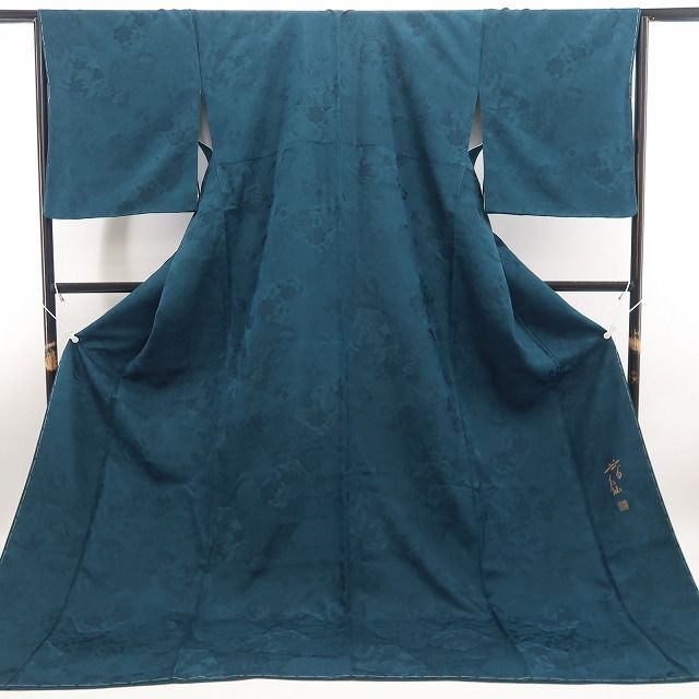 【新品・色無地】前田仁仙 落款 更紗 希少トールサイズ 着物 正絹 仕付け糸付 tomihisa”奥深い更紗の世界へ誘う”9692