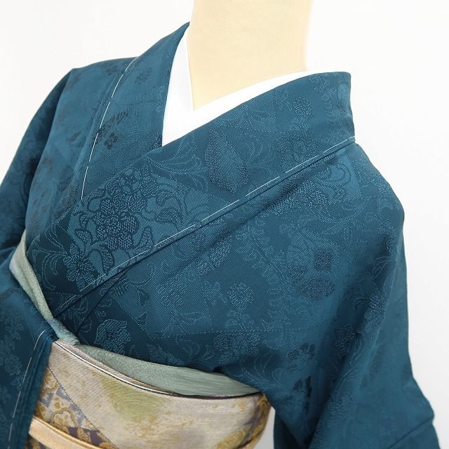 【新品・色無地】前田仁仙 落款 更紗 希少トールサイズ 着物 正絹 仕付け糸付 tomihisa”奥深い更紗の世界へ誘う”9692