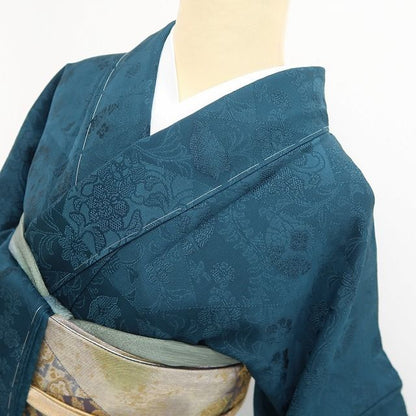 【新品・色無地】前田仁仙 落款 更紗 希少トールサイズ 着物 正絹 仕付け糸付 tomihisa”奥深い更紗の世界へ誘う”9692