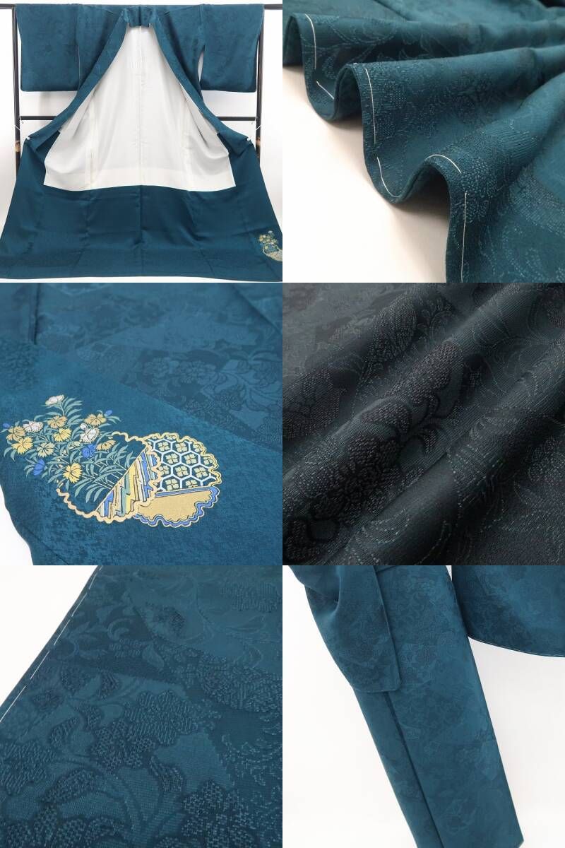 【新品・色無地】前田仁仙 落款 更紗 希少トールサイズ 着物 正絹 仕付け糸付 tomihisa”奥深い更紗の世界へ誘う”9692