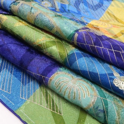 【新品・訪問着】橘 市松 着物 正絹 仕付け糸付 トールサイズ tomihisa”鮮やかな市松に吉祥の煌めきを重ねて”9693