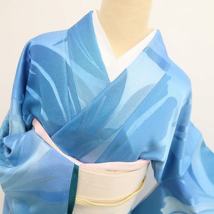 【新品・小紋】ボタニカル 着物 正絹 仕付け糸付 トールサイズ tomihisa”光をまとうように軽やかに華やいで”9695