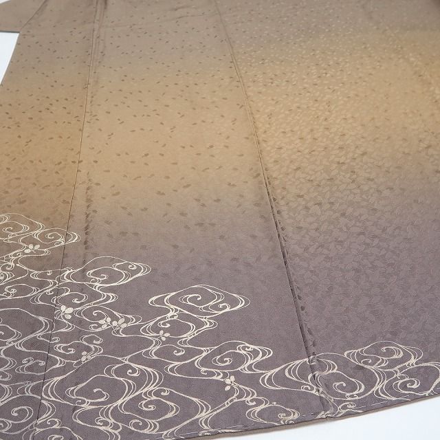 【新品・付下げ】金彩友禅 和田光正 落款 流水 着物 正絹 仕付け糸付 tomihisa”静かな彩りに宿る金彩の美しさ”9696