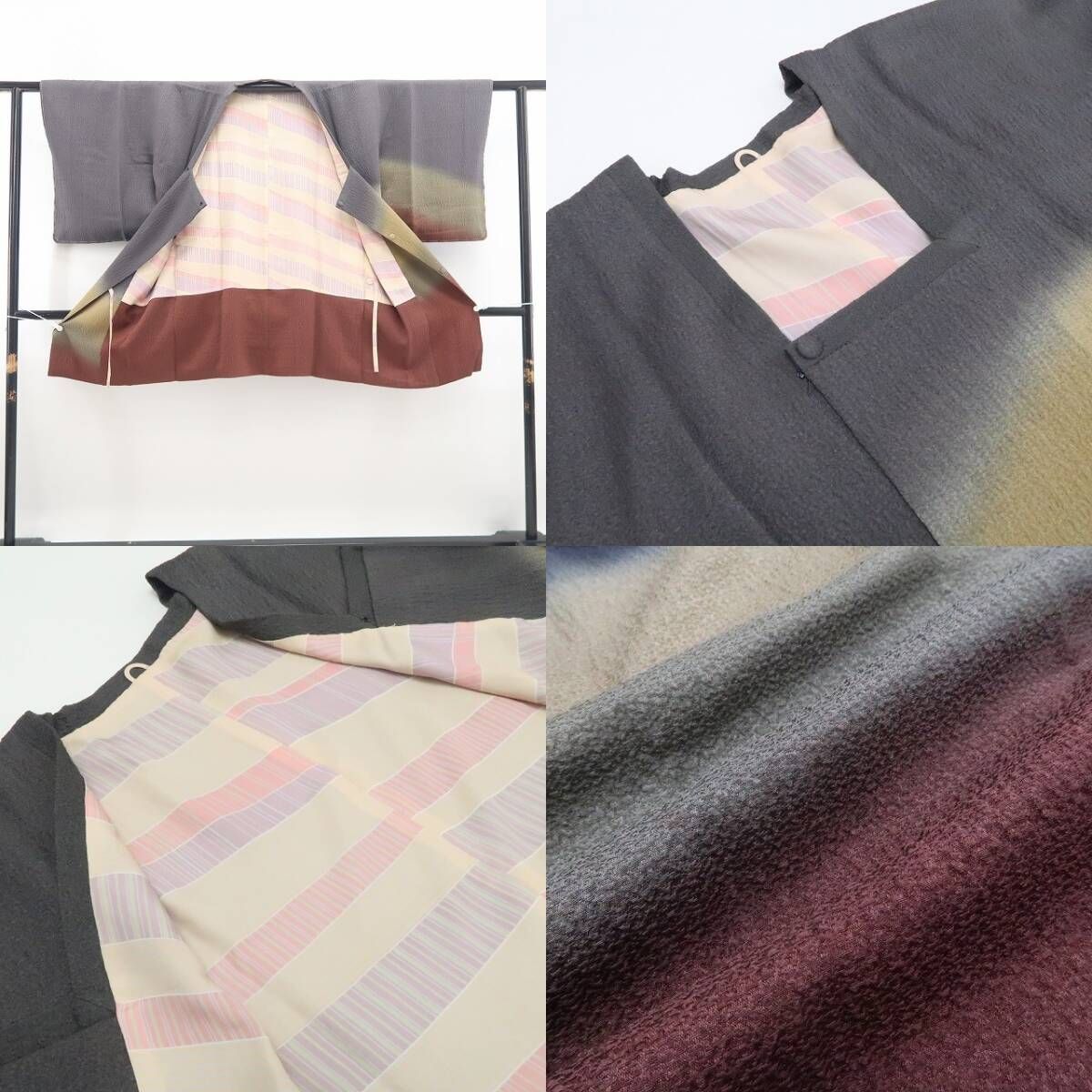 【新品・道行コート】銀座もとじ謹製 暈し 着物 正絹 仕付け糸付 tomihisa”大地の色を纏う洗練の佇まい”9700
