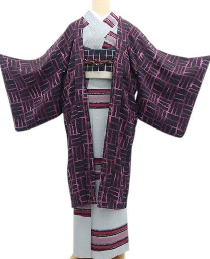【新品・長羽織】京友禅 夢二 着物 正絹 仕付け糸付 ロング丈 tomihisa“新しくも懐かしく！大正ロマンで個性の演出！”9702