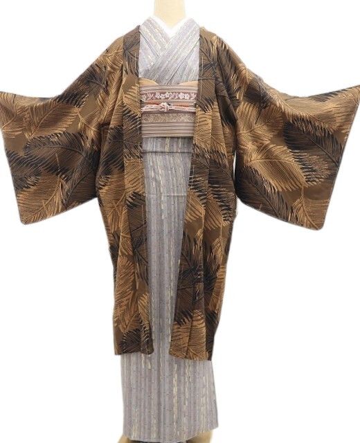 【新品・長羽織】京型友禅 ボタニカル 着物 正絹 仕付け糸付 ロング丈 tomihisa“京の雅を今に伝えて”9704