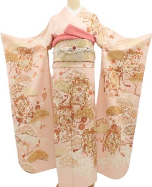 【美品・振袖】吉澤友禅 金駒刺繍 着物 正絹 成人式 tomihisa”雅やかに花ひらく古典の美しさ”9707