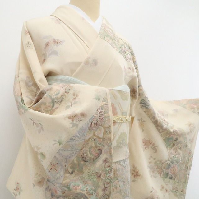【新品・訪問着】刺繍 着物 正絹 仕付け糸付 tomihisa“歩みを止めて振り返るとき…誰にでも宿る一縷の記憶”9709