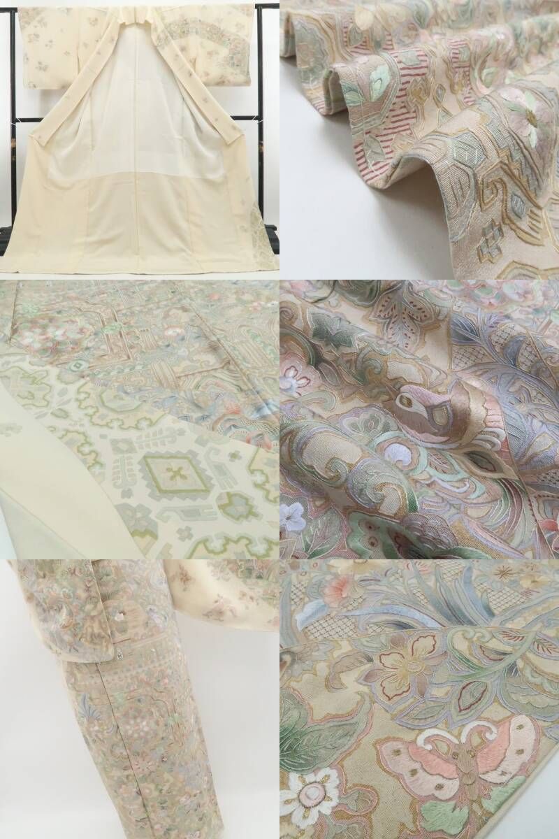 【新品・訪問着】刺繍 着物 正絹 仕付け糸付 tomihisa“歩みを止めて振り返るとき…誰にでも宿る一縷の記憶”9709