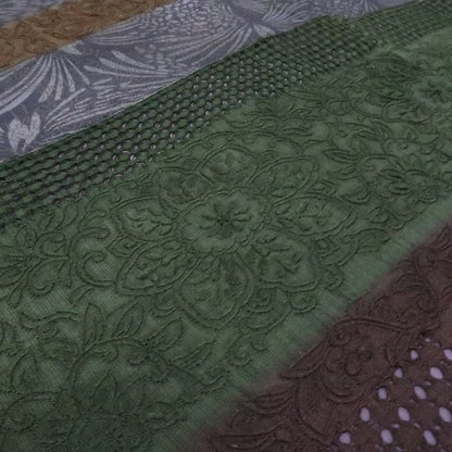 【新品・付下げ】前田仁仙 落款 更紗 スワトウ・蘇州刺繍 着物 正絹 仕付け糸付tomihisa “まだ見ぬ世界で夢を見る”9710