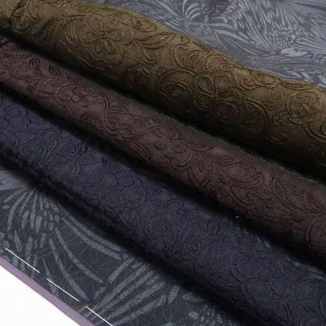 【新品・付下げ】前田仁仙 落款 更紗 スワトウ・蘇州刺繍 着物 正絹 仕付け糸付tomihisa “まだ見ぬ世界で夢を見る”9710