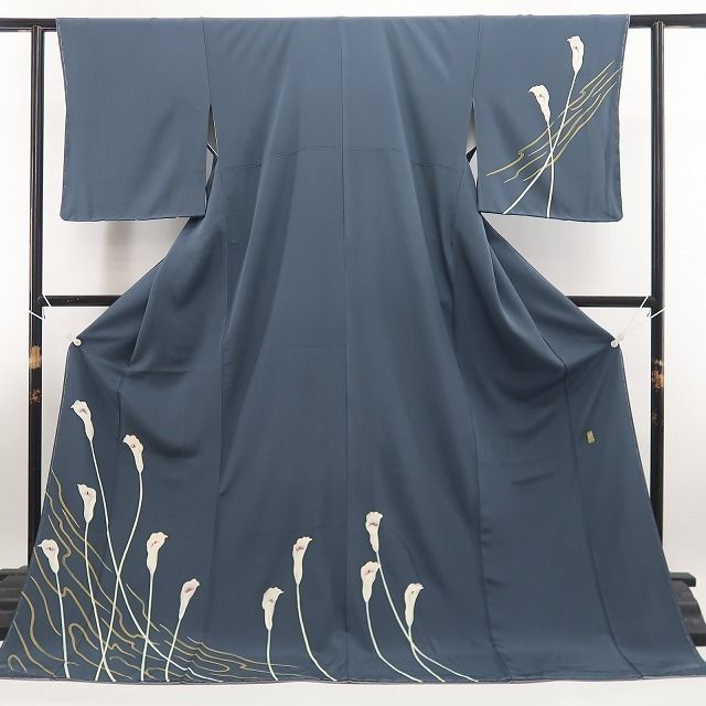 【新品・訪問着】本加賀友禅 金丸修一 落款 カラー 着物 正絹 仕付け糸付tomihisa “花の調べ…今そこにある歓び”9711