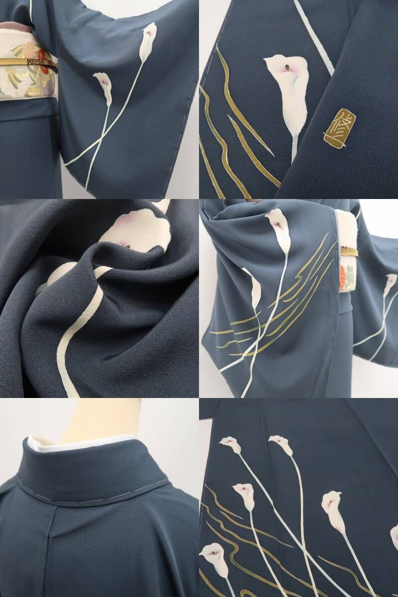 【新品・訪問着】本加賀友禅 金丸修一 落款 カラー 着物 正絹 仕付け糸付tomihisa “花の調べ…今そこにある歓び”9711