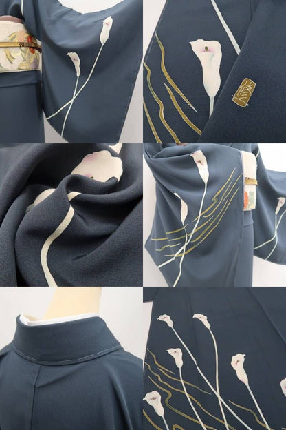 【新品・訪問着】本加賀友禅 金丸修一 落款 カラー 着物 正絹 仕付け糸付tomihisa “花の調べ…今そこにある歓び”9711