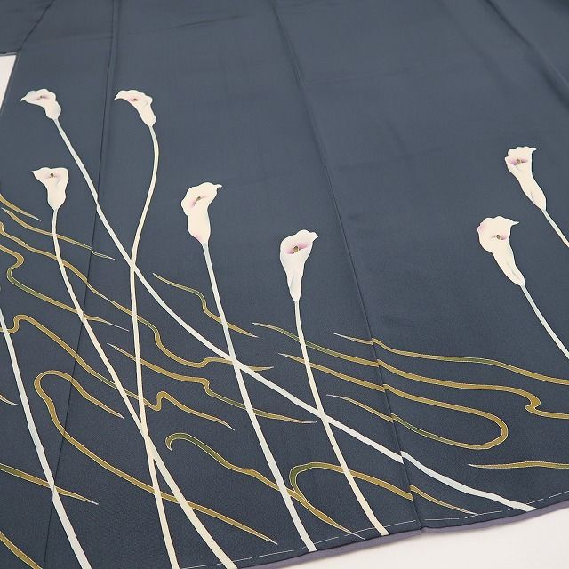 【新品・訪問着】本加賀友禅 金丸修一 落款 カラー 着物 正絹 仕付け糸付tomihisa “花の調べ…今そこにある歓び”9711