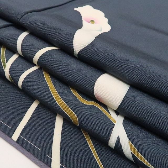 【新品・訪問着】本加賀友禅 金丸修一 落款 カラー 着物 正絹 仕付け糸付tomihisa “花の調べ…今そこにある歓び”9711