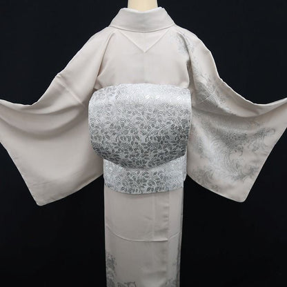 【新品・訪問着/袋帯】２点セット 金彩友禅 和田全央 落款 着物 正絹 仕付け糸付 トールサイズ tomihisa”白銀で魅せる気品の佇まい”9714
