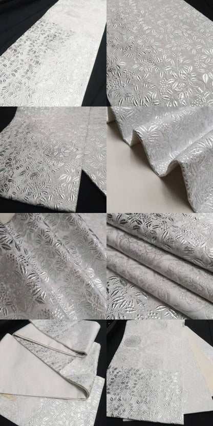 【新品・訪問着/袋帯】２点セット 金彩友禅 和田全央 落款 着物 正絹 仕付け糸付 トールサイズ tomihisa”白銀で魅せる気品の佇まい”9714