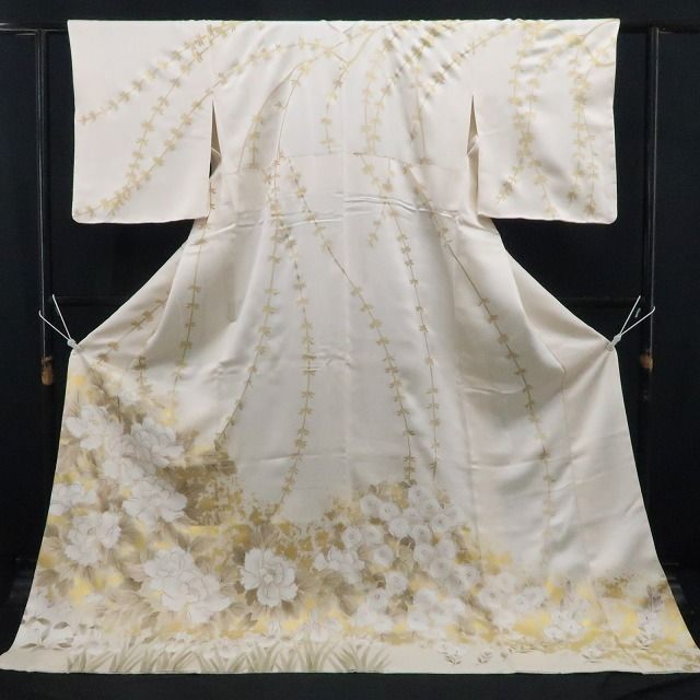【新品・訪問着】着物 正絹 仕付け糸付 tomihisa”優雅に咲き誇る大輪の花景色”9716