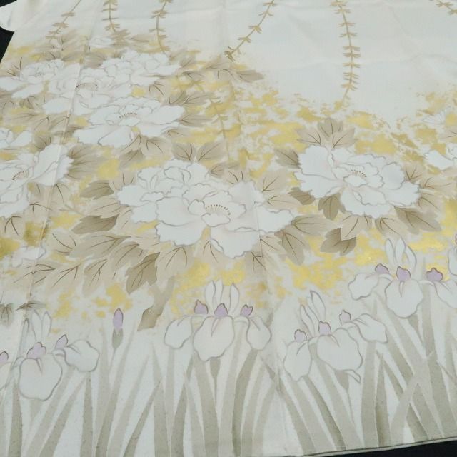 【新品・訪問着】着物 正絹 仕付け糸付 tomihisa”優雅に咲き誇る大輪の花景色”9716